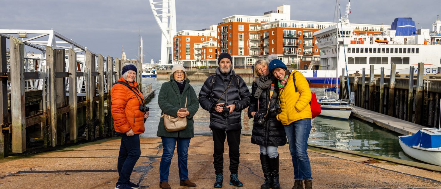 Group of photographers who took part int he Camber photography walkshop