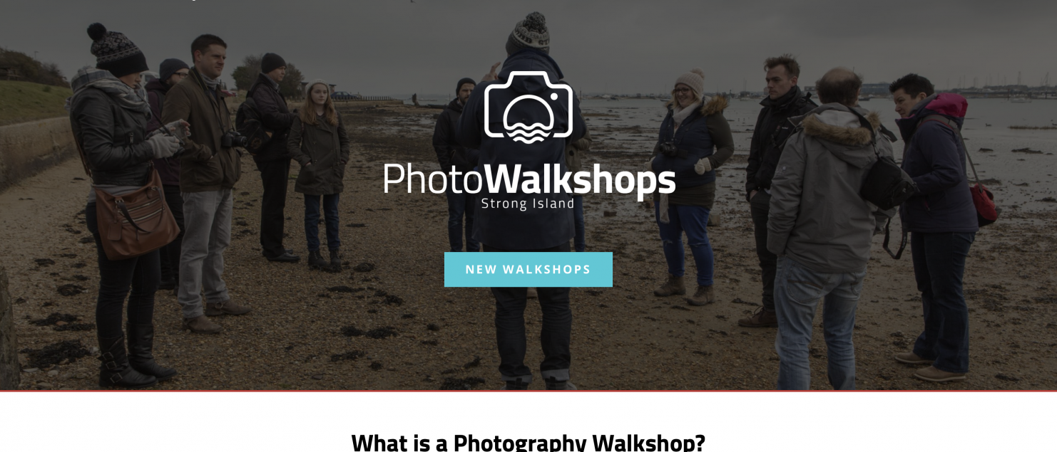 Screen image of the new Photo Walkshops website